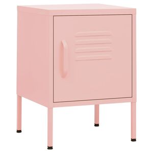 vidaXL Table de chevet Rose 35x35x51 cm Acier