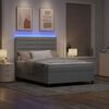 vidaXL Lit &agrave; ressorts avec matelas Gris clair 160 x 200 cm tissu
