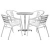vidaXL Ensemble &agrave; manger d'ext&eacute;rieur 5 pcs Aluminium Argent&eacute;