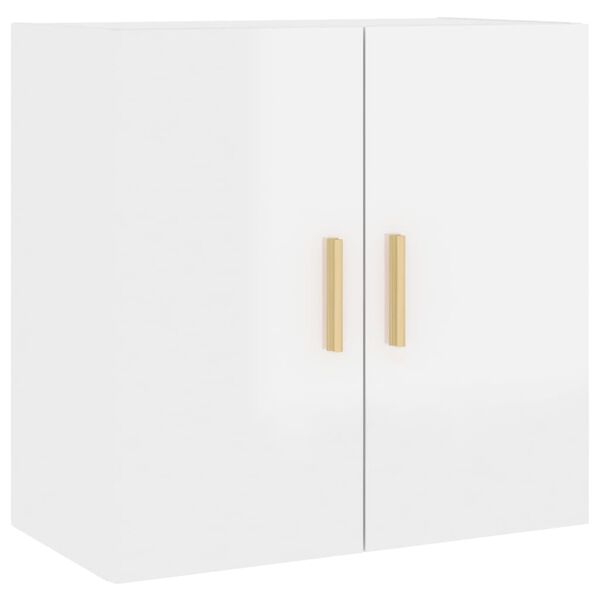 vidaXL Armoire murale Blanc brillant 60x30x60 cm Bois d'ing&eacute;nierie