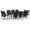 vidaXL Ensemble de salle &agrave; manger pour jardin 11 pc Noir Acier