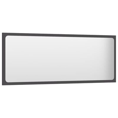 vidaXL Miroir de salle de bain Gris 100x1,5x37 cm Aggloméré