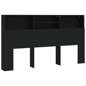 vidaXL Armoire de t&ecirc;te de lit Noir 180x19x103,5 cm