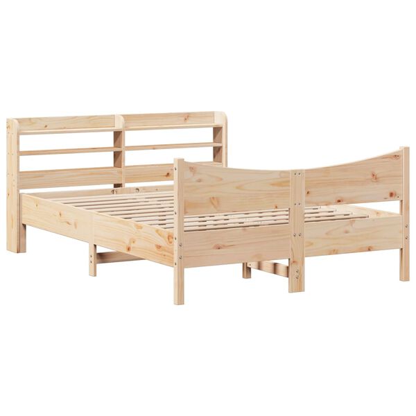 vidaXL Cadre de lit avec t&ecirc;te de lit 120x190 cm bois de pin massif