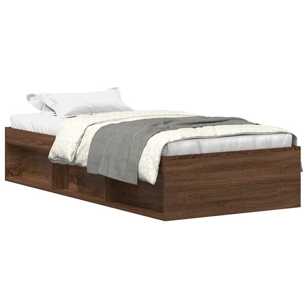 vidaXL Cadre de lit sans matelas ch&ecirc;ne marron 90x190 cm
