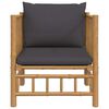vidaXL Canap&eacute; de jardin avec coussins gris fonc&eacute; bambou