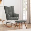 vidaXL Chaise &agrave; bascule avec repose-pied Gris fonc&eacute; Velours