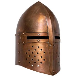 vidaXL Casque de chevalier m&eacute;di&eacute;val antique pour GN Cuivre Acier