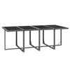 vidaXL Ensemble à manger de jardin coussins 9pcs Résine tressée Gris
