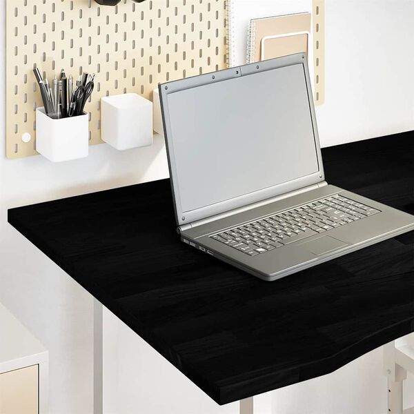 vidaXL Dessus de bureau marron fonc&eacute; bois ch&ecirc;ne massif rectangulaire