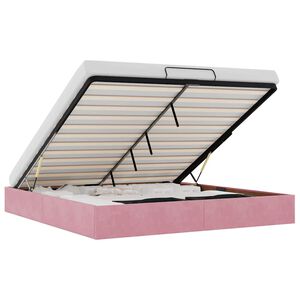 vidaXL Cadre de lit ottoman sans matelas rose 200x200 cm velours