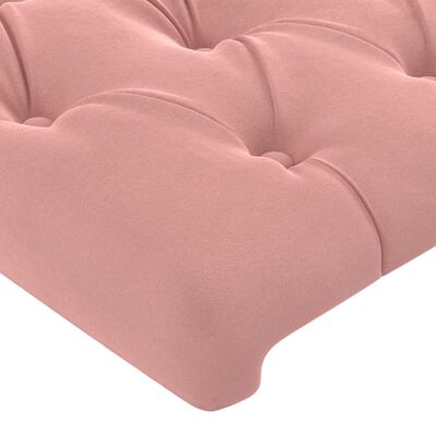 vidaXL Cadre de lit avec tête de lit Rose 100x200 cm Velours