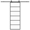 vidaXL Porte coulissante kit de quincaillerie noir 76x205 cm verre ESG