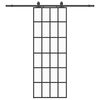 vidaXL Porte coulissante kit de quincaillerie noir 76x205 cm verre ESG