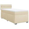 vidaXL Sommier &agrave; lattes de lit avec matelas Cr&egrave;me 80x200 cm Tissu