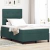 vidaXL Lit &agrave; ressort LED avec matelas Vert fonc&eacute; 120 x 190 cm tissu