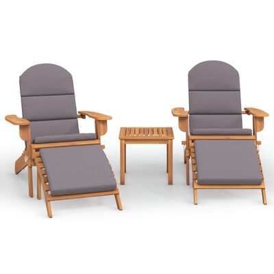 vidaXL Ensemble de salon de jardin Adirondack 3 pcs bois acacia solide