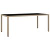vidaXL Table de jardin plateau en verre R&eacute;sine tress&eacute;e verre tremp&eacute;