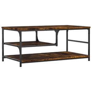 vidaXL Table basse ch&ecirc;ne fum&eacute; 90x49x40 cm bois d'ing&eacute;nierie