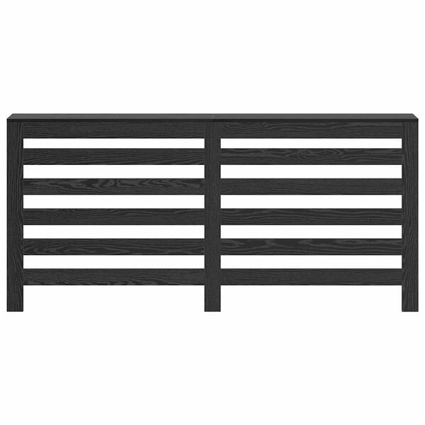 vidaXL Cache-Radiateur Ch&ecirc;ne noir 175 x 20 x 82 cm Bois d'ing&eacute;nierie