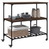 vidaXL Chariot de cuisine ch&ecirc;ne marron 100x50x95 cm bois d'ing&eacute;nierie