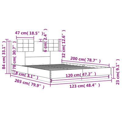 vidaXL Cadre de lit sans matelas blanc 120x200 cm