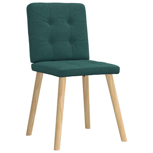 vidaXL Chaises &agrave; manger lot de 6 vert fonc&eacute; tissu