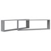 vidaXL &Eacute;tag&egrave;res murales cube 2 pcs Sonoma gris 100x15x30 cm Bois