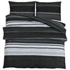 vidaXL Ensemble de housse de couette rayures noires 220x240 cm coton
