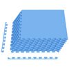vidaXL Tapis de sol de piscine 24 pc Bleu 8,64 m&sup2; Mousse EVA