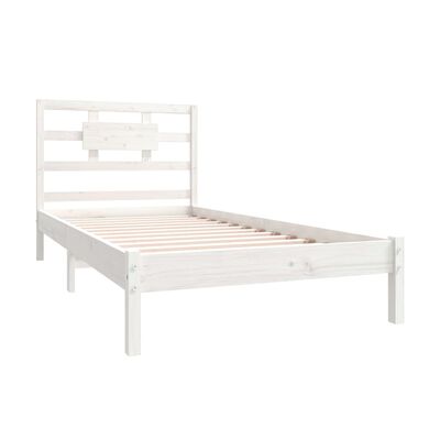 vidaXL Cadre de lit sans matelas blanc 90x200 cm bois massif