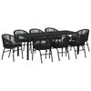 vidaXL Ensemble de salle &agrave; manger pour jardin 9 pcs Noir
