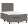 vidaXL Sommier &agrave; lattes de lit matelas LED gris 120x190 cm similicuir