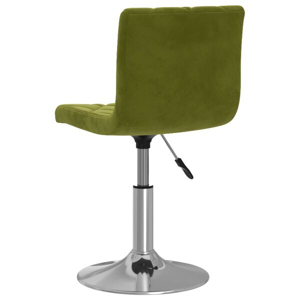 vidaXL Chaise pivotante de salle &agrave; manger Vert clair Velours