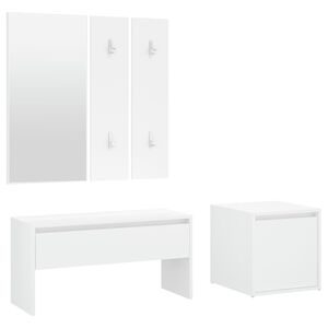 vidaXL Ensemble de meubles de couloir Blanc Bois d'ing&eacute;nierie