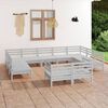vidaXL Salon de jardin 11 pcs Blanc Bois de pin massif