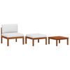 vidaXL Salon de jardin 3 pi&egrave;ces avec coussins en bois d'acacia et corde