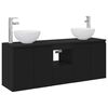 vidaXL Ensemble d'armoire de salle de bain 3 pc Noir