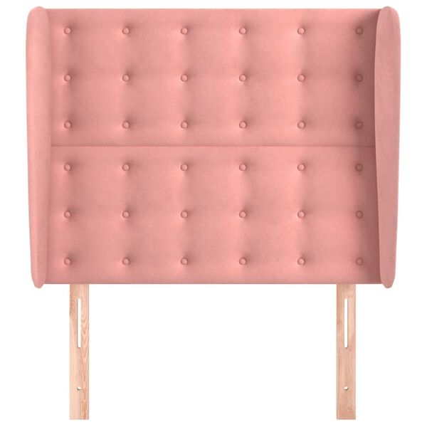 vidaXL T&ecirc;te de lit avec oreilles Rose 93x23x118/128 cm Velours