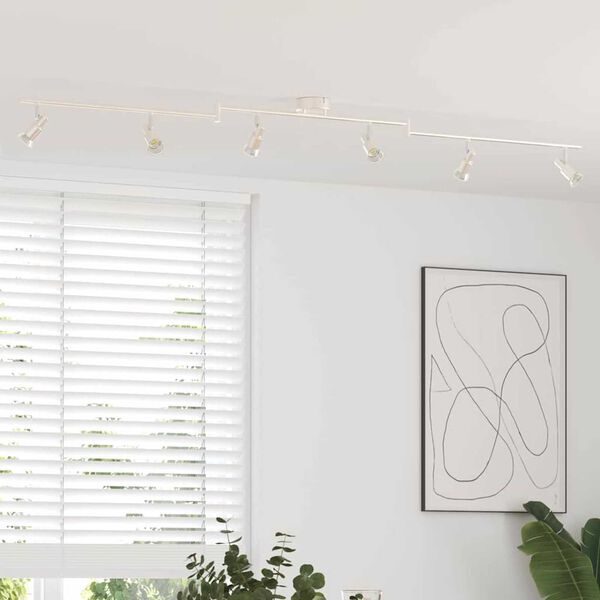 vidaXL Spot de plafond Nickel brossé 176.5 x 9.5 x 14 cm Acier