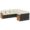 vidaXL Salon de jardin 8 pcs avec coussins noir r&eacute;sine tress&eacute;e