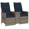 vidaXL Canap&eacute; de jardin inclinable 2 places avec Table grise