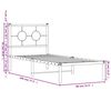 vidaXL Cadre de lit m&eacute;tal sans matelas avec t&ecirc;te de lit noir 75x190 cm