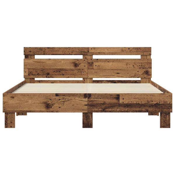 vidaXL Cadre de lit Bois ancien 140 x 200 cm Bois d'ing&eacute;nierie