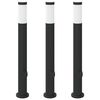 vidaXL Bornes lumineuses avec sortie lot de 3 80 cm acier inoxydable IP44
