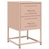 vidaXL Table de chevet rose 36x39x60,5 cm acier