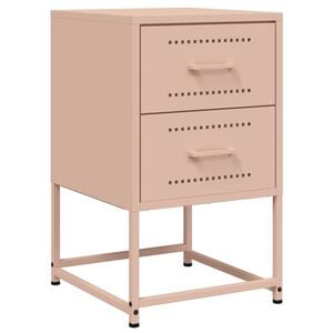 vidaXL Table de chevet rose 36x39x60,5 cm acier