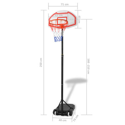 vidaXL Panier de basket-ball portable 250 cm