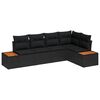 vidaXL Ensemble de canap&eacute; de jardin 5 pc 5-Nombre de places Noir