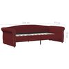 vidaXL Lit avec matelas et USB Rouge bordeaux Tissu 90x200 cm